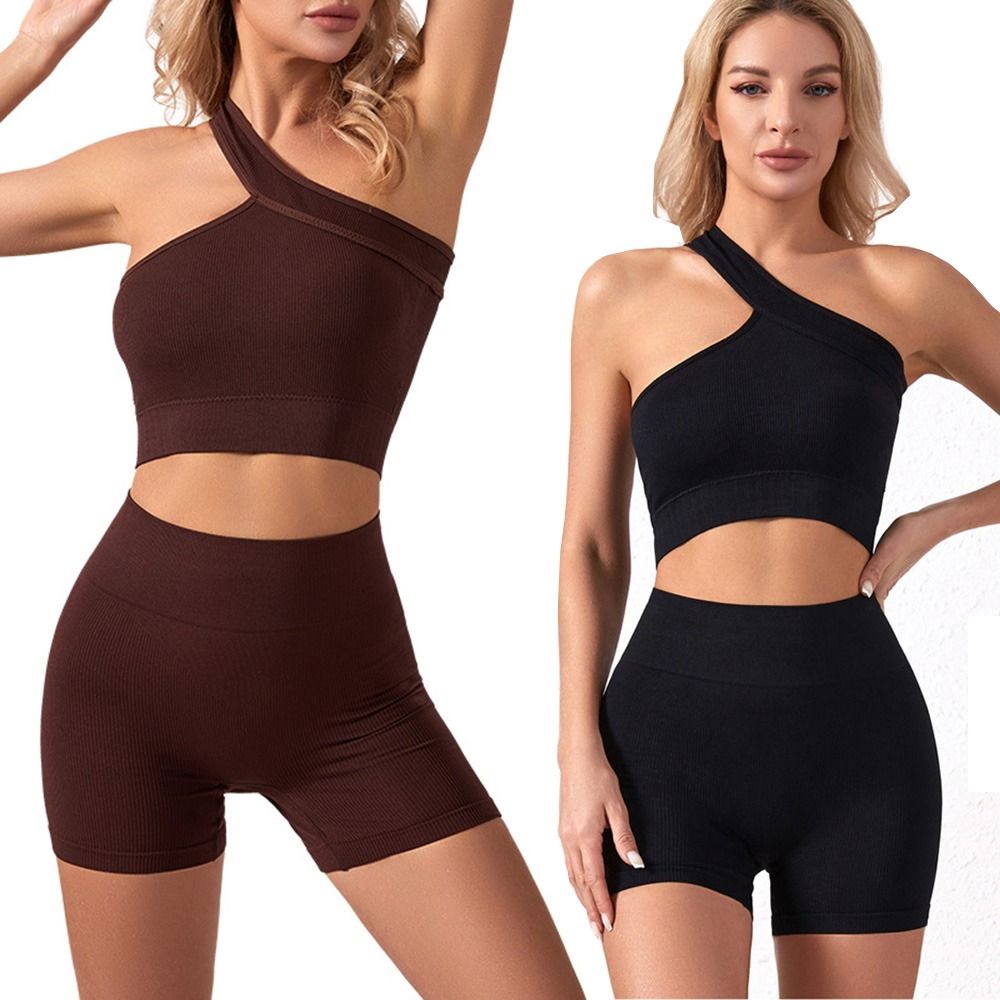 Tank Top Ribbed - 2 Pezzi Set Sportivo Casual Senza